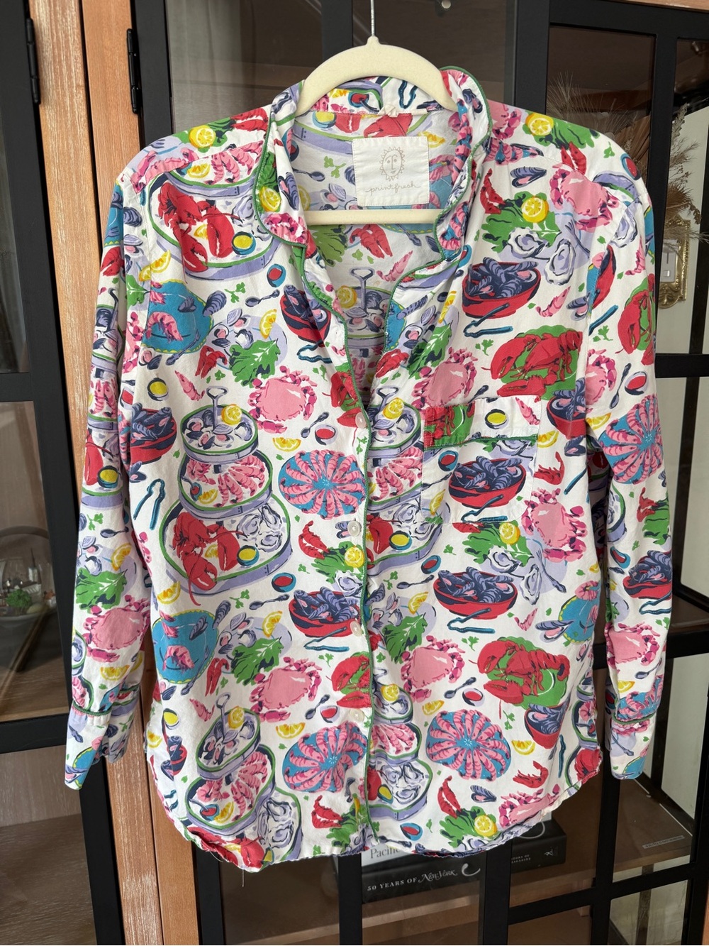 Printfresh pajamas Fruits de Mer Short sleeve shirt Seafood Boil lobster oyster - Picture 1 of 6